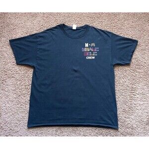 BTS x McDonalds Crew T-Shirt Men's Size XL Band Graphic Print Black Shirt
